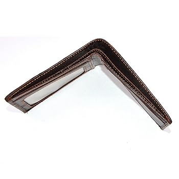 Amazon.com: Mens Brown Genuine Leather Wallet with Credit